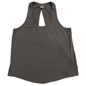Athleta Women’s M Gray Racerback Tank Top Keyhole Back Active Yoga Gym Athletic